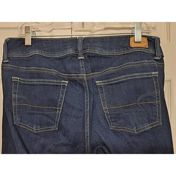 American Eagle Women's 10 Stretch Dark Wash Slim Boot Jeans 32" Inseam - Picture 5 of 7